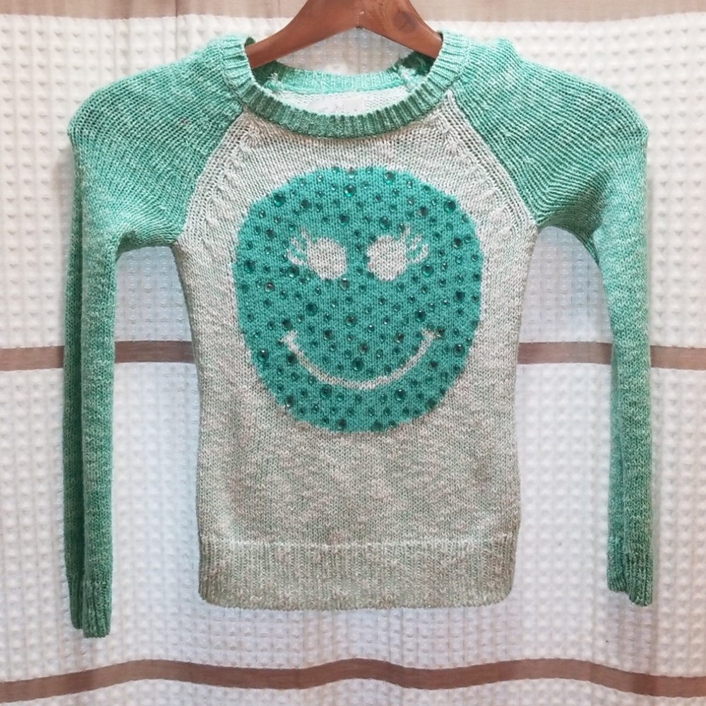 [2 for 10] Justice girls smiley sweater